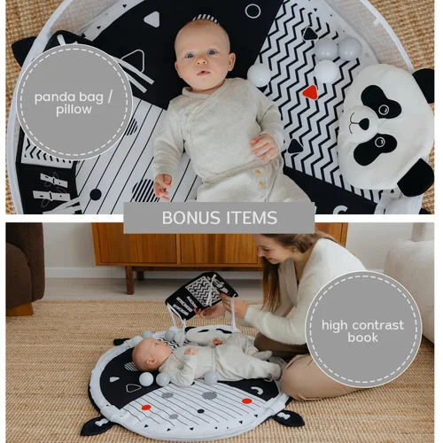 Miniatura 4 de Aila+Aiden Centro de actividades para bebés 6 en 1 XL y pozo de pelotas, tapete de juego para bebés y gimnasio de juego, juguetes de exploración
