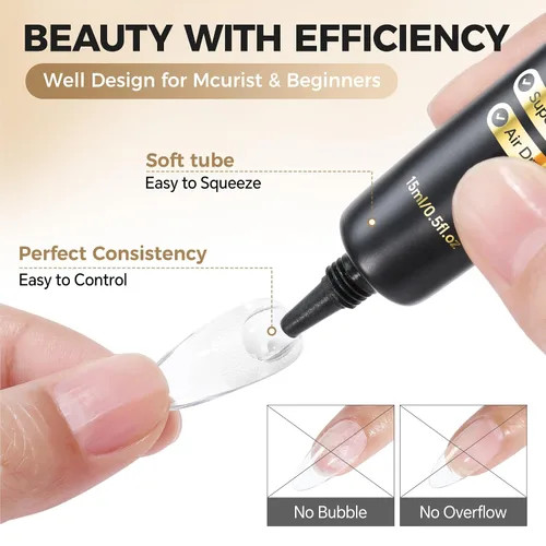 Miniatura 6 de UNA GELLA Pegamento de uñas de gel fuerte sin U V, 0.53 oz* 2 piezas de pegamento de uñas para prensa, no necesita lámpara, uñas semisólidas