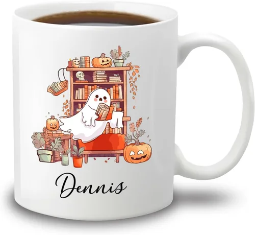 Miniatura 16 de Taza de café blanca personalizada de Halloween Besties, Besties Forever y 3 tazas de café Boo de 11 onzas y 15 onzas, bonita taza de cerámica Boo