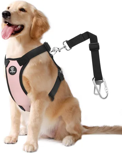 Miniatura 51 de VavoPaw cinturón de seguridad para perro, arnés de coche con peto de seguridad y hebilla ajustable para vehículo, cinturón de seguridad de nailon