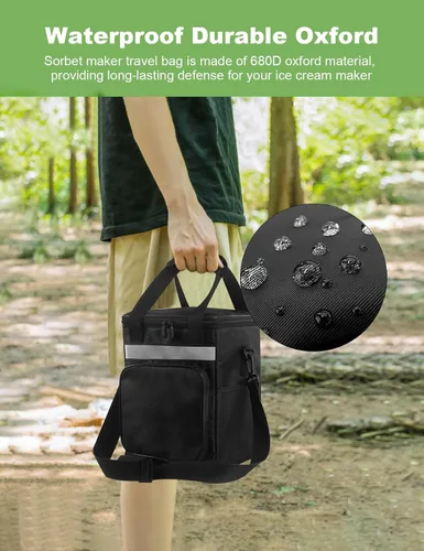 Miniatura 6 de Estuche de transporte para máquina de helados, para sorbetes de yogur congelado, bolsa de viaje duradera de tela Oxford para CUISINART