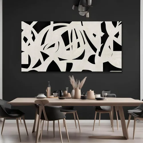 Miniatura 5 de Arte de pared geométrico de mediados de siglo, decoración moderna en blanco y negro, cuadros para paredes, lienzo fotográfico para sala de estar