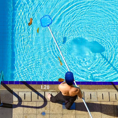 Miniatura 5 de Skimmer - Red de piscina con marco de plástico sólido, red de desnatador con red de malla fina, red de piscina para limpiar hojas de piscinas, spas