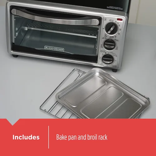 Miniatura 7 de Commercial Chef Horno de convección BLACK+DECKER de 4 rebanadas, 1.1 pies cúbicos, negro con borde de acero inoxidable y horno de convección de 4