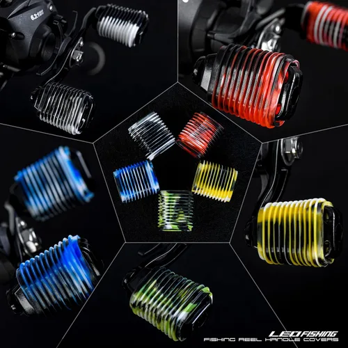 Miniatura 5 de LEO 10 piezas de goma para carrete de pesca, funda antideslizante para perilla de cebo de cebo 5 pares en paquete de 5 colores (5 colores mezclados)