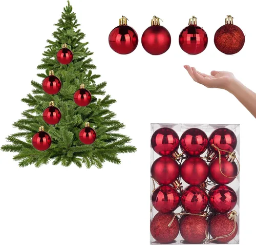 Miniatura 10 de Esferas colgantes para árbol de Navidad, 24 piezas de adornos irrompibles, plástico de 1.6 pulgadas, irrompible, Navidad, boda, fiesta, vacaciones