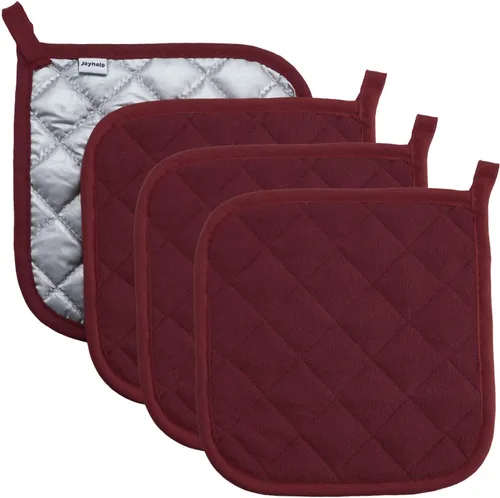 Miniatura 12 de Joyhalo Paquete de 6 agarraderas para ollas de cocina, agarradera de horno de algodón con gran resistencia al calor, almohadillas térmicas Especias