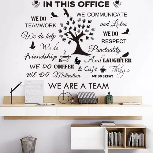 Calcomanías de Pared con Citas Inspiradoras para Oficina - Adhesivos Motivacionales de Trabajo en Equipo, Letras Positivas y Palabras Espirituales,