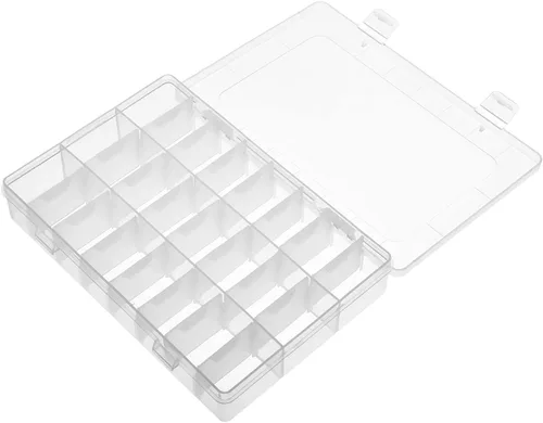 Miniatura 11 de Heyiarbeit Caja de almacenamiento de componentes, 10 rejillas de plástico fijas para componentes electrónicos, cajas de herramientas, color blanco