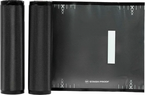 Miniatura 8 de Rollos de sellado al vacío de 11 pulgadas x 25 pies, paquete de 2 unidades (50 pies en total) (negro y transparente) de 5.5 mil, sin BPA de grado