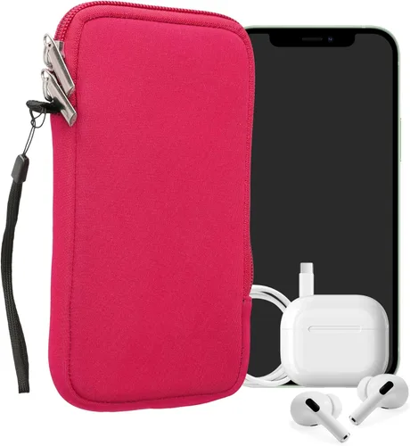 Miniatura 85 de kwmobile Funda universal para teléfono tamaño XS - 3,5/4 pulgadas - Funda de neopreno para teléfono inteligente con cremallera - Funda impermeable