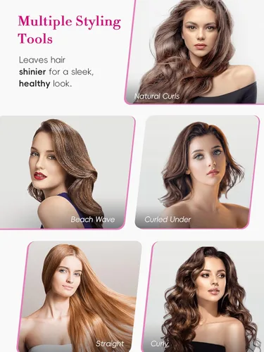 Miniatura 6 de LANDOT Plancha plana de 1 pulgada – Alisadora iónica de cerámica para cabello con brillo sin encrespamiento, temperatura ajustable de 250 a 450 °F