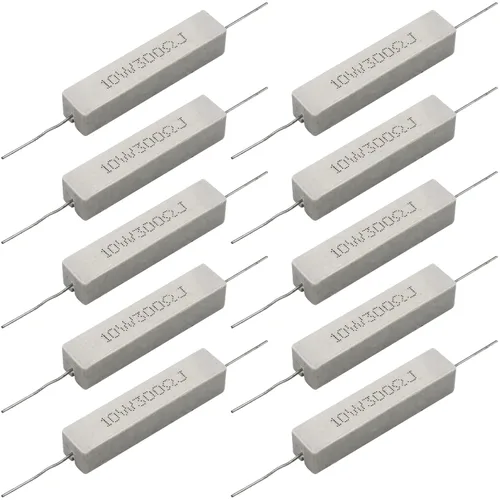 Miniatura 9 de 10 resistencias de cable de plomo axial de 10 W, 0.5 ohmios y 5 % – Resistencias de potencia de cemento cerámico fijas de heridas blancas