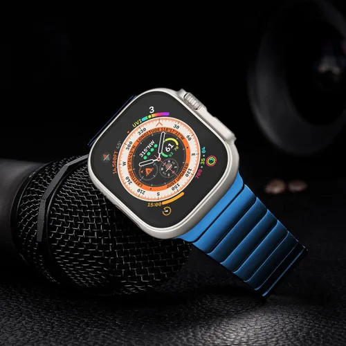 Miniatura 3 de NewWays - Pulsera de eslabones de titanio y acero inoxidable para Apple Watch Band Ultra 3 2 1 Band 49mm Series11 10 46mm 42mm 45mm 44mm 41mm 40mm