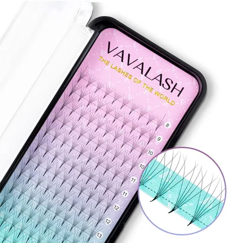 Miniatura 2 de Extensiones de pestañas postizas 3D 4D 5D 6D 8D 9D 10D, espesor 0.07/0.1 C/D, pestañas rizadas, tallo medio y largo, unidas con calor