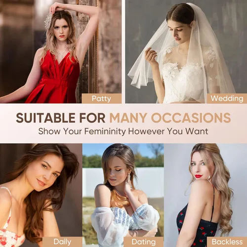 Miniatura 8 de Sujetador adhesivo para pechos grandes, brasier adhesivo, brasier sin costuras para mujer, brasier push up para vestido sin espalda
