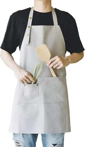 Miniatura 12 de Delantales de arte para pintar cerámica, delantales de cocina para hombres y mujeres impermeables verdes