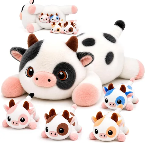 Miniatura 22 de Gato Negro de Peluche Lindo Gato de Peluche Suave con 4 Almohadas Navideñas, de Acción de Gracias, Cumpleaños para Niñas, Niños, Niños Decoración