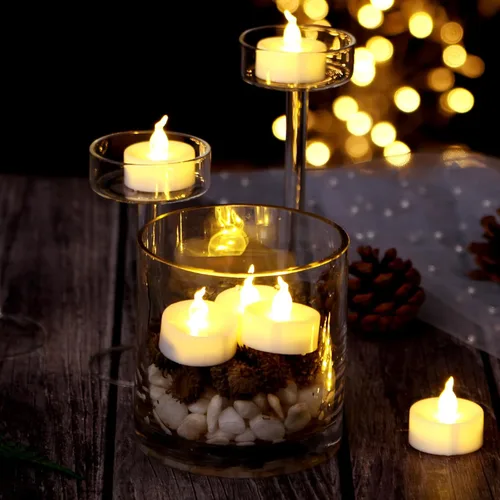Miniatura 3 de AGPTEK Velas LED sin llama sin parpadeo que funcionan con pilas, velas de té de larga duración para bodas, vacaciones, fiestas, decoración