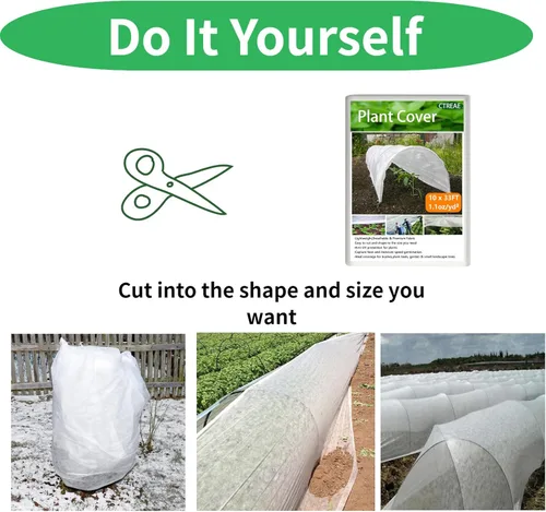 Miniatura 3 de Cubiertas para Plantas Protección contra Heladas 10 Pies x 50 Pies 1.1oz Tela Anti-Heladas Protección contra Heladas para Plantas, Cubierta Flotante