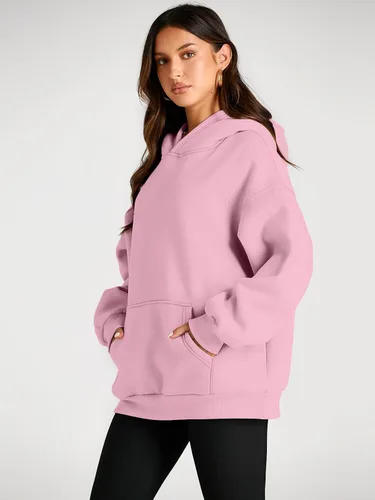 Miniatura 211 de Trendy Queen - Sudaderas extragrandes con capucha para mujer, suéteres de manga larga, sin botones, de vellón, de otoño, ropa de invierno