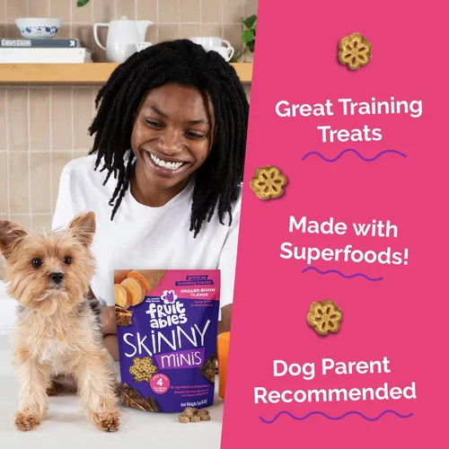 Miniatura 3 de Premios para perros pequeños y blanditos Skinny Minis sabor de bisonte a la parrilla, de Fruitables