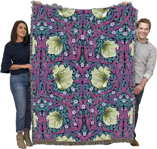 Miniatura 10 de Pure Country Weavers William Morris - Manta de Pimpernel XL - Artes y manualidades - Tapiz de regalo tejido de algodón - Fabricado en los Estados