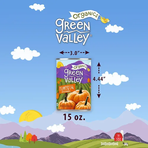 Miniatura 5 de Green Valley Organics Pumpkin Certificado orgánico Variedad 100% Dickinson Dulce terroso delicioso Firme y suave Vibrante naranja otoñal