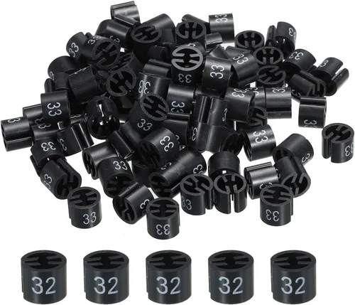 MECCANIXITY Marcadores de colores para colgar ropa (Número 33, negro) para codificación de colores, paquete de 100 unidades