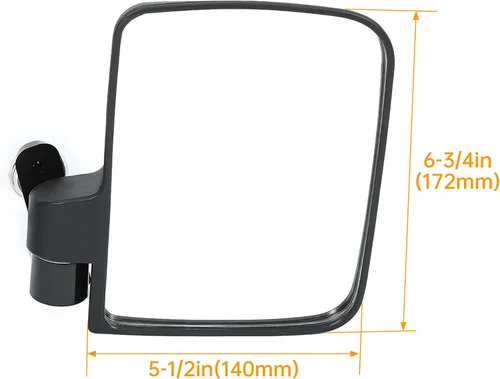 Miniatura 9 de KUAFU Espejos magnéticos universales para tractor, compatibles con Kubota John Deere, cortacésped de giro cero, espejos laterales traseros negros, 2