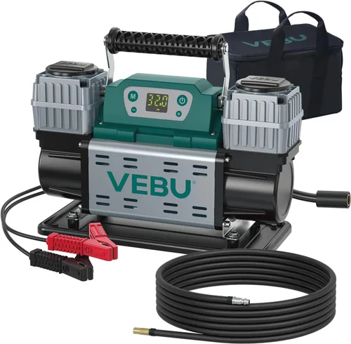 Miniatura 10 de Compresor de aire de 12 V, inflador de neumáticos de 125 PSI con medidor de presión en línea, inflado rápido de 5.65 CFM para vehículos todoterreno