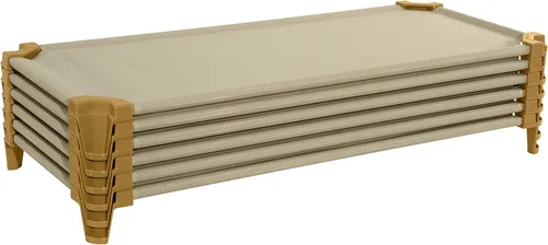 Miniatura 12 de Wood Designs Cunas de guardería apilables para niños, 52 pulgadas, azules, catres para siesta listas para montar para dormir, preescolar, guardería