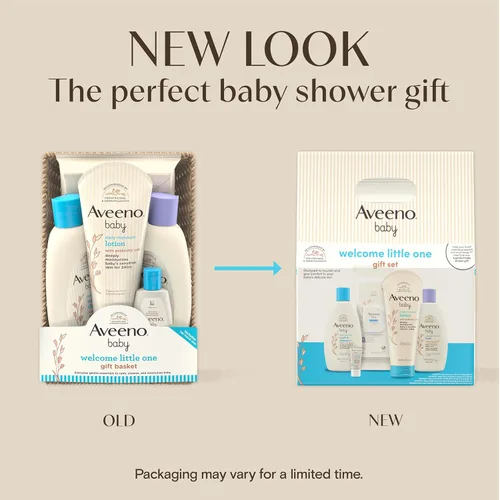 Miniatura 2 de Aveeno Baby Welcome Little One - Set de regalo para el cuidado de la piel con gel corporal nutritivo y champú, lavado de baño relajante, toallitas