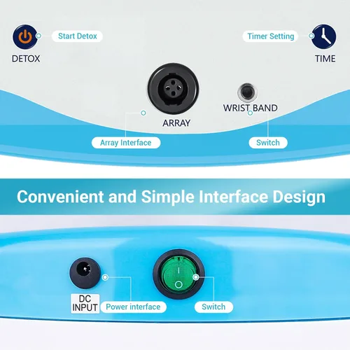 Miniatura 4 de LeCuag Máquina de desintoxicación iónica de baño de pies con pulsera y temporizador, sistema de spa iónico para pies en el hogar, 2 placas