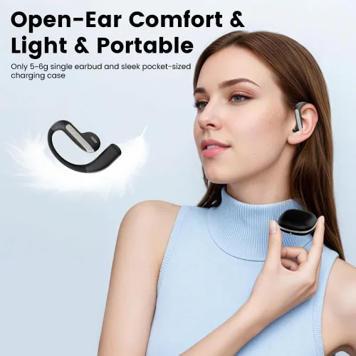 Miniatura 2 de Auriculares inalámbricos Bluetooth, auriculares con ganchos para los oídos V5.4, auriculares intraurales con conexión estable, graves profundos
