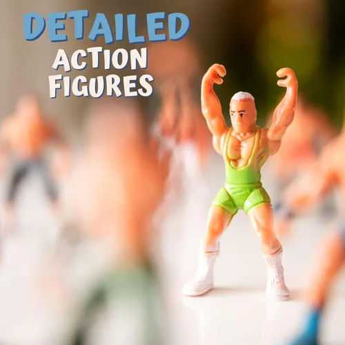 Miniatura 3 de ToyVelt Juego de juguetes de lucha libre con 32 piezas de 2 pulgadas, figuras de acción de la WWE para niños de 8 a 12 años, juguetes seguros