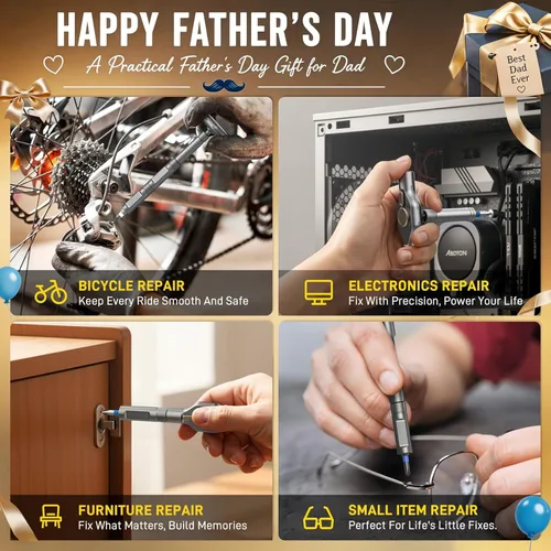 Miniatura 8 de 42 in 1 Magnetic Screwdriver Set with Gift Box, Father’s Day Gifts for Men, Husband, Dad, Ratchet Screwdriver Set for Furniture, Computer, Bicycle