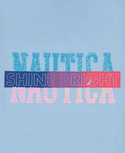 Miniatura 2 de Nautica Girls' Short Sleeve T-Shirt with Flip Sequin Design, Cotton Tee with Tagless