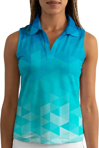 Miniatura 16 de YATTA GOLF Polo de golf sin mangas para mujer, absorbe la humedad, cuello en V, para golf, entrenamiento, golf