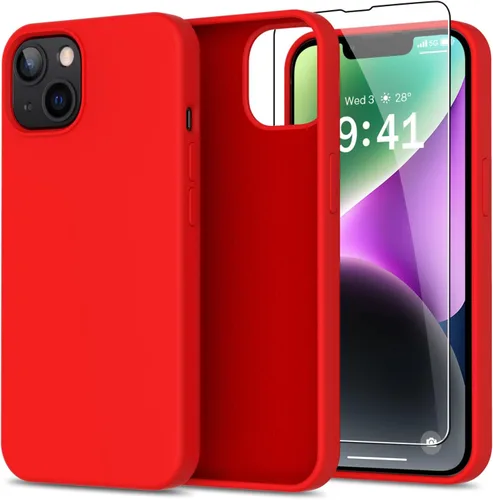 Miniatura 10 de bemal Funda para iPhone 14 Pro con protector de pantalla, silicona líquida de ajuste delgado, forro de microfibra suave, diseñada para mujeres