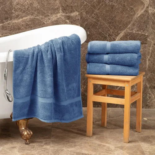 Miniatura 2 de Towel Bazaar Toallas turcas de algodón de primera calidad súper suaves y absorbentes (4 toallas de baño, Wedgewood)