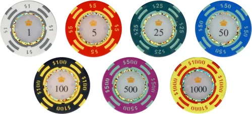 Miniatura 9 de Fichas de póker de Versa Games - Juego de fichas de póker de arcilla - Juego de póker Crown Casino de 13.5g, 500 piezas con denominación numérica