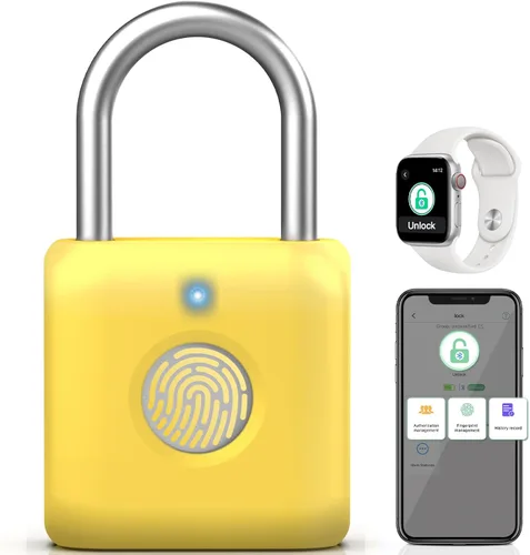 Miniatura 11 de Candado de Huella Dactilar, Pothunder Candado Inteligente, Cerradura para Casillero, Cerradura de Huella Dactilar con Desbloqueo por APP, Recargable