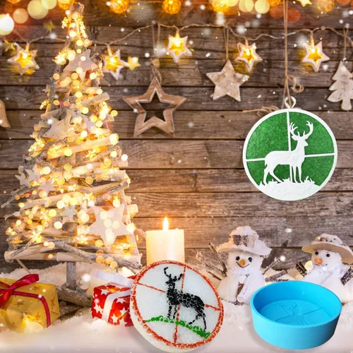 Miniatura 5 de Molde de silicona para freshie de ciervos de Navidad, molde de silicona Freshie para automóvil con aroma para freshies de automóvil, suministros