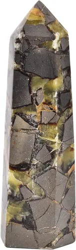 Miniatura 35 de AMOYSTONE Varita de obelisco hexagonal septario natural, torre de cristal curativo, 6 caras, pulida de 1.7 a 2 libras para reiki, chakra, regalos