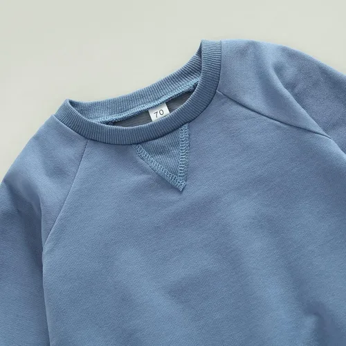 Miniatura 115 de Conjunto de 2 piezas de sudadera de manga larga con cuello redondo y pantalones casuales para bebés y niños pequeños