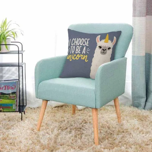 Miniatura 2 de AOYEGO Funda de almohada con diseño de llama, I Choose to Be A Unicorn Cute Cartoon Alpaca Furry Animal Portrait Comic Funda de almohada decorativa