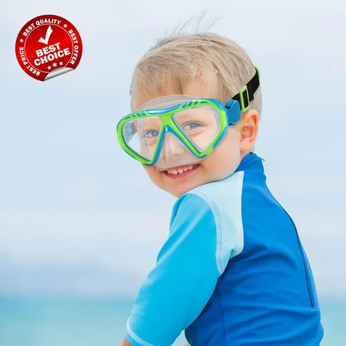 Miniatura 8 de Gafas de natación para niños, cubierta de nariz, gafas para niños sin tirones de pelo,Máscara de natación para niños antiniebla 1 unidad: dinosaurio