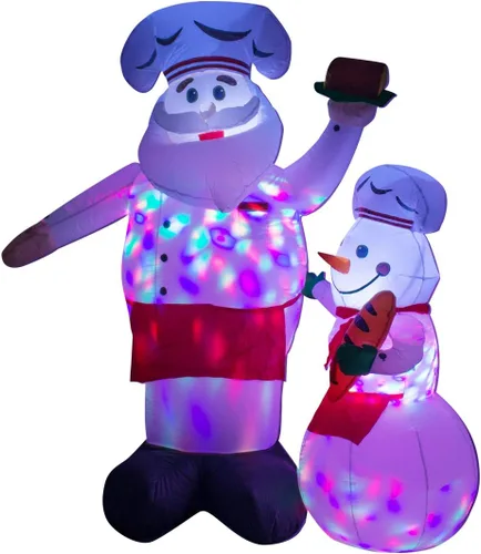 Miniatura 5 de AJY Combinación inflable gigante de chef y muñeco de nieve de 6 pies