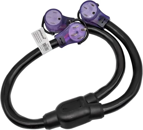 Miniatura 5 de Parkworld 692095 RV 50 AMP Splitter Adatper, 240V Splitter 14-50P Macho Plug a (2) 14-50R conector hembra 3FT (amarillo)